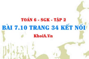 Bài 7.10 trang 34 Toán 6 Tập 2 Kết nối tri thức